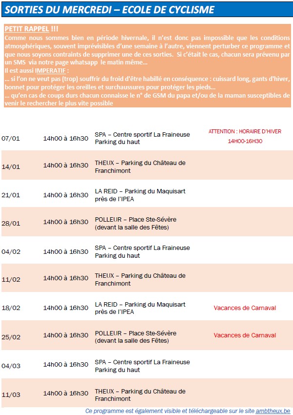 AMB Theux programme - photo 4