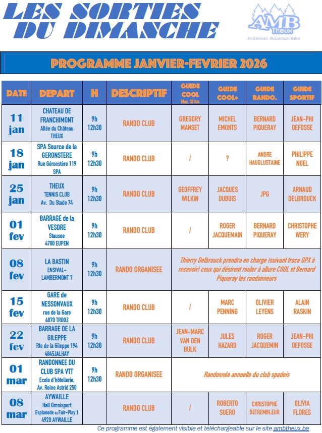 AMB Theux programme - photo 5